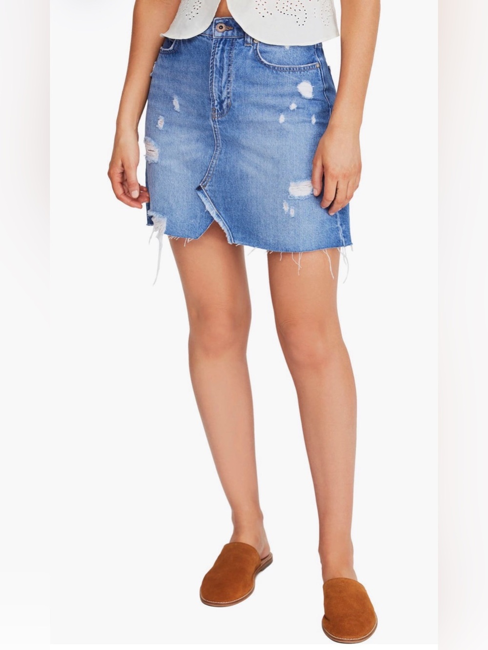 We the Free Hallie Denim Skirt- Midstone